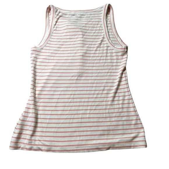 Lands' End coral Pink & White Sleeveless Tank Top Size medium - Picture 3 of 10